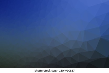 Dark BLUE vector abstract mosaic backdrop. Glitter abstract illustration with an elegant design. The best triangular design for your business.