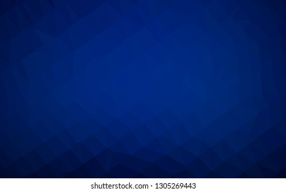 Dark BLUE vector abstract mosaic pattern. Shining illustration, which consist of triangles. Textured pattern for background.