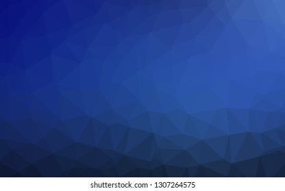 Dark BLUE vector abstract mosaic pattern. Shining illustration, which consist of triangles. Triangular pattern for your business design.