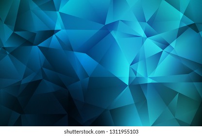 Dark BLUE vector abstract mosaic pattern. Shining polygonal illustration, which consist of triangles. A completely new design for your leaflet.