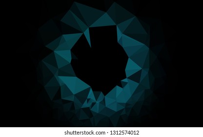 Dark BLUE vector abstract mosaic background. Shining illustration, which consist of triangles. New texture for your design.