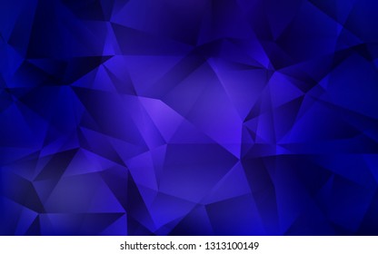 Dark BLUE vector abstract mosaic background. Shining polygonal illustration, which consist of triangles. Pattern for a brand book's backdrop.