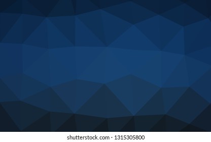 Dark BLUE vector abstract mosaic background. Creative illustration in halftone style with gradient. The best triangular design for your business.