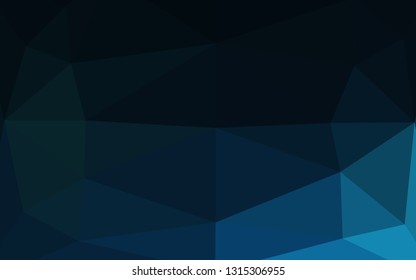 Dark BLUE vector abstract mosaic backdrop. Geometric illustration in Origami style with gradient. Template for your brand book.