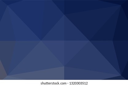Dark BLUE vector abstract mosaic backdrop. Brand new colored illustration in blurry style with gradient. The best triangular design for your business.