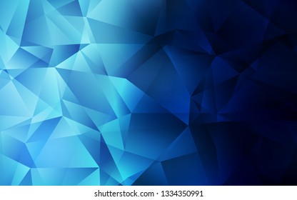 Dark BLUE vector abstract mosaic pattern. Creative illustration in halftone style with triangles. Triangular pattern for your design.