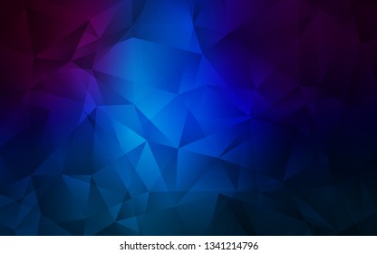Dark BLUE vector abstract mosaic backdrop. Creative geometric illustration in Origami style with gradient. Triangular pattern for your design.