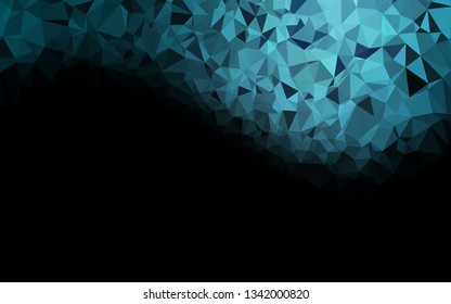 Dark BLUE vector abstract mosaic backdrop. Geometric illustration in Origami style with gradient. Completely new template for your business design.