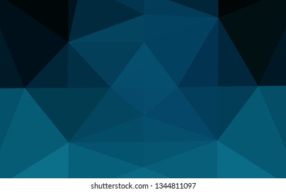 Dark BLUE vector abstract mosaic pattern. Modern geometrical abstract illustration with gradient. Template for your brand book.