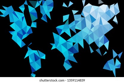 Dark BLUE vector abstract mosaic pattern. Geometric illustration in Origami style with gradient. New texture for your design.