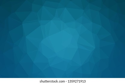 Dark BLUE vector abstract mosaic backdrop. A sample with polygonal shapes. Triangular pattern for your business design.