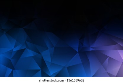 Dark BLUE vector abstract mosaic backdrop. Shining polygonal illustration, which consist of triangles. Textured pattern for your backgrounds.