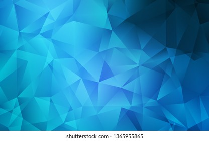 Dark BLUE vector abstract mosaic backdrop. Glitter abstract illustration with an elegant triangles. Polygonal design for your web site.