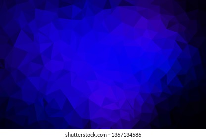 Dark BLUE vector abstract mosaic background. Creative illustration in halftone style with triangles. Completely new template for your banner.