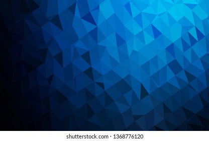 Dark BLUE vector abstract mosaic pattern. A sample with polygonal shapes. Elegant pattern for a brand book.