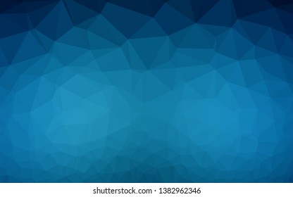 Dark BLUE vector abstract mosaic pattern. Colorful abstract illustration with gradient. Triangular pattern for your business design.