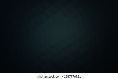 Dark BLUE vector abstract mosaic backdrop. Triangular geometric sample with gradient.  Template for a cell phone background.