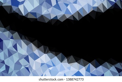 Dark BLUE vector abstract mosaic pattern. Colorful abstract illustration with gradient. The best triangular design for your business.