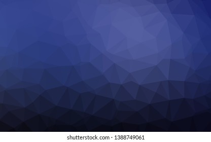 Dark BLUE vector abstract mosaic backdrop. Geometric illustration in Origami style with gradient. Triangular pattern for your business design.