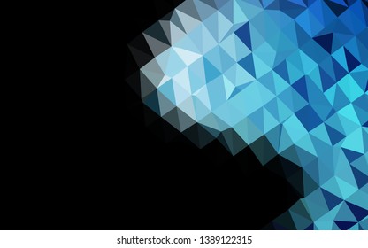 Dark BLUE vector abstract mosaic backdrop. Shining colored illustration in a Brand new style. Polygonal design for your web site.