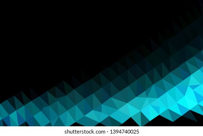 Dark BLUE vector abstract mosaic backdrop. Geometric illustration in Origami style with gradient. Template for your brand book.