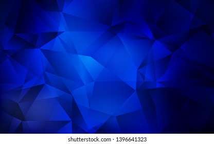 Dark BLUE vector abstract mosaic background. A sample with polygonal shapes. Pattern for a brand book's backdrop.