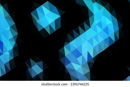 Dark BLUE vector abstract mosaic background. Geometric illustration in Origami style with gradient. Template for a cell phone background.