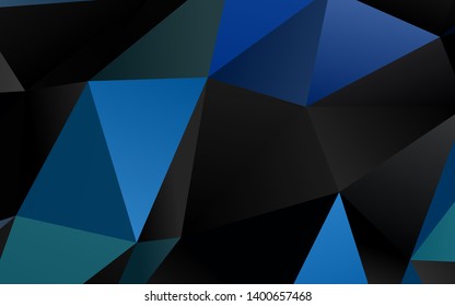 Dark BLUE vector abstract mosaic background. A sample with polygonal shapes. Template for a cell phone background.