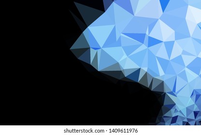 Dark BLUE vector abstract mosaic background. Triangular geometric sample with gradient.  Template for a cell phone background.