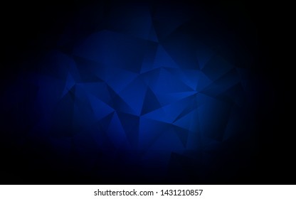 Dark BLUE vector abstract mosaic backdrop. A completely new color illustration in a polygonal style. Template for cell phone's backgrounds.