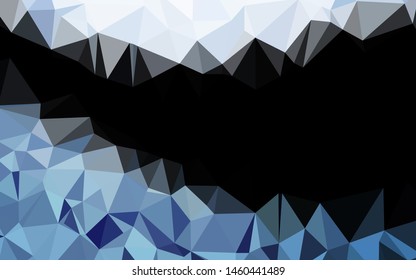 Dark BLUE vector abstract mosaic pattern. Triangular geometric sample with gradient.  Template for a cell phone background.