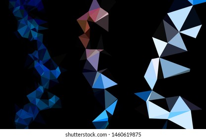 Dark BLUE vector abstract mosaic background. Shining illustration, which consist of triangles. Triangular pattern for your business design.