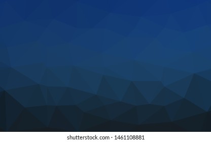Dark BLUE vector abstract mosaic pattern. Colorful illustration in Origami style with gradient.  Completely new template for your business design.