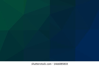 Dark BLUE vector abstract mosaic backdrop. Creative illustration in halftone style with gradient. Completely new design for your business.
