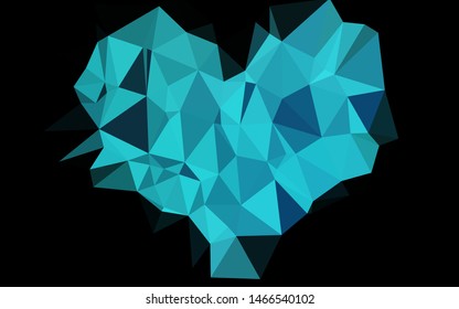 Dark BLUE vector abstract mosaic backdrop. A completely new color illustration in a vague style. Polygonal design for your web site.