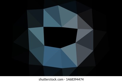 Dark BLUE vector abstract mosaic backdrop. Colorful illustration in Origami style with gradient.  New texture for your design.