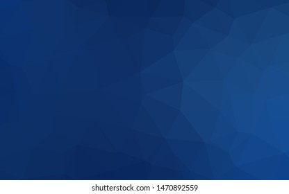 Dark BLUE vector abstract mosaic backdrop. An elegant bright illustration with gradient. Triangular pattern for your business design.