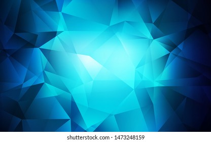 Dark BLUE vector abstract mosaic pattern. Colorful abstract illustration with triangles. Polygonal design for your web site.