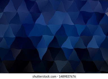 Dark BLUE vector abstract mosaic background. Polygonal abstract illustration with gradient. Brand new style for your business design.