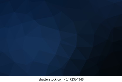 Dark BLUE vector abstract mosaic background. Colorful illustration in Origami style with gradient.  Brand new style for your business design.