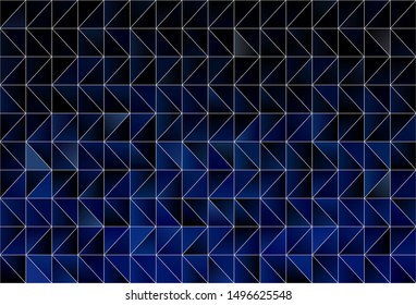 Dark BLUE vector abstract mosaic pattern. Geometric illustration in Origami style with gradient.  Triangular pattern for your design.