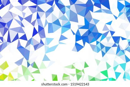 Dark BLUE vector abstract mosaic pattern. Colorful abstract illustration with triangles. Brand new design for your business.