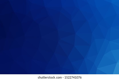 Dark BLUE vector abstract mosaic background. Colorful abstract illustration with gradient. Triangular pattern for your business design.