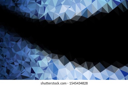 Dark BLUE vector abstract mosaic pattern. Shining illustration, which consist of triangles. Elegant pattern for a brand book.