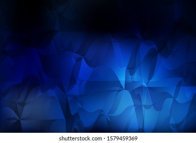 Dark BLUE vector abstract mosaic background. Glitter abstract illustration with an elegant triangles. Pattern for a brand book's backdrop.