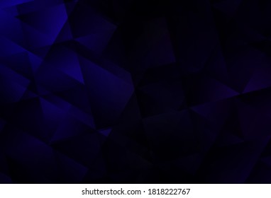 Dunkler BLAU, abstraktes Mosaikmuster, Vektorgrafik. Geometrische Abbildung im Origami-Stil mit Farbverlauf.  Neues Design für Ihr Unternehmen.