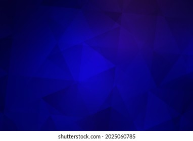 Fondo de mosaico abstracto del vector azul oscuro. Una ilustración de color completamente nueva en un estilo poligonal. Diseño poligonal para su sitio web.