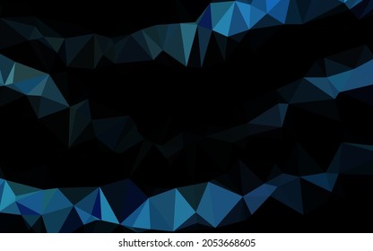 Dark BLUE vector abstract mosaic background. Shining illustration, which consist of triangles. Template for your brand book.