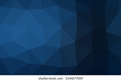 Dunkler BLAU, abstrakter Mosaikhintergrund, Vektorgrafik. Geometrische Abbildung im Origami-Stil mit Farbverlauf. Vorlage für Ihr Markenbuch.