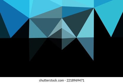 Dark BLUE vector abstract mosaic pattern. Triangular geometric sample with gradient.  Brand new design for your business.